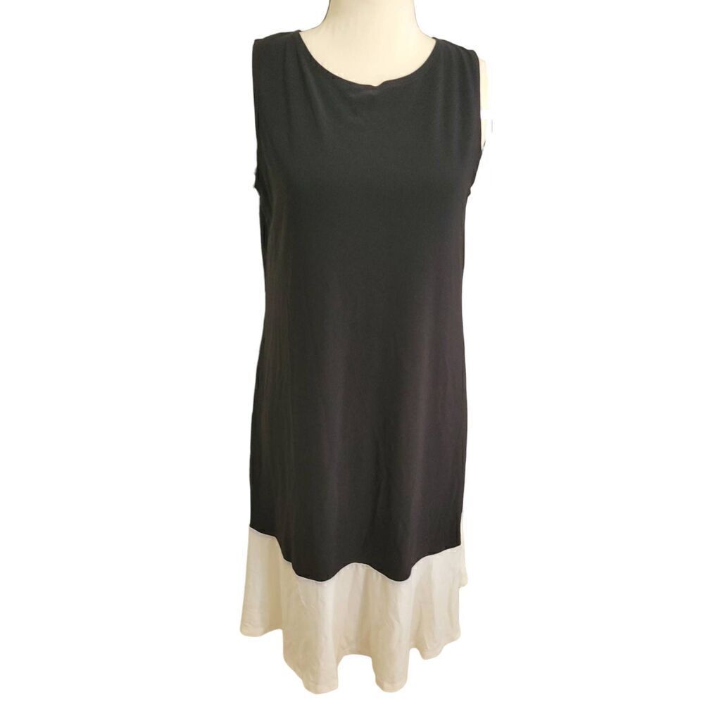 Nik and Nash Sz M Black and White Block Color Sleeveless Dress